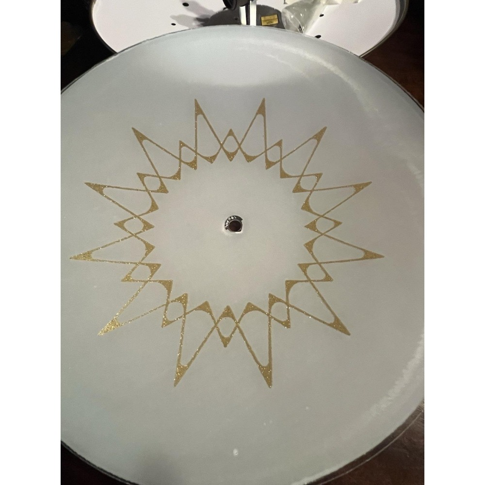 Vintage MCM Atomic Starburst Ceiling Light Thomas Industries UFO Saucer 16" - Picture 9 of 13